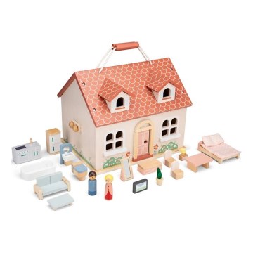 New Classic Toys - Drevený domček pre bábiky červená
