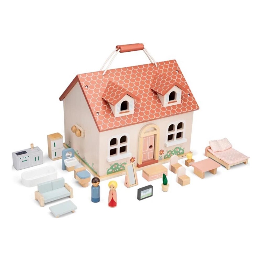 New Classic Toys - Drevený domček pre bábiky červená