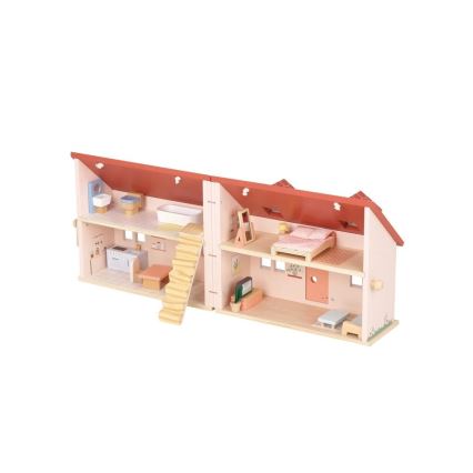 New Classic Toys - Drevený domček pre bábiky červená