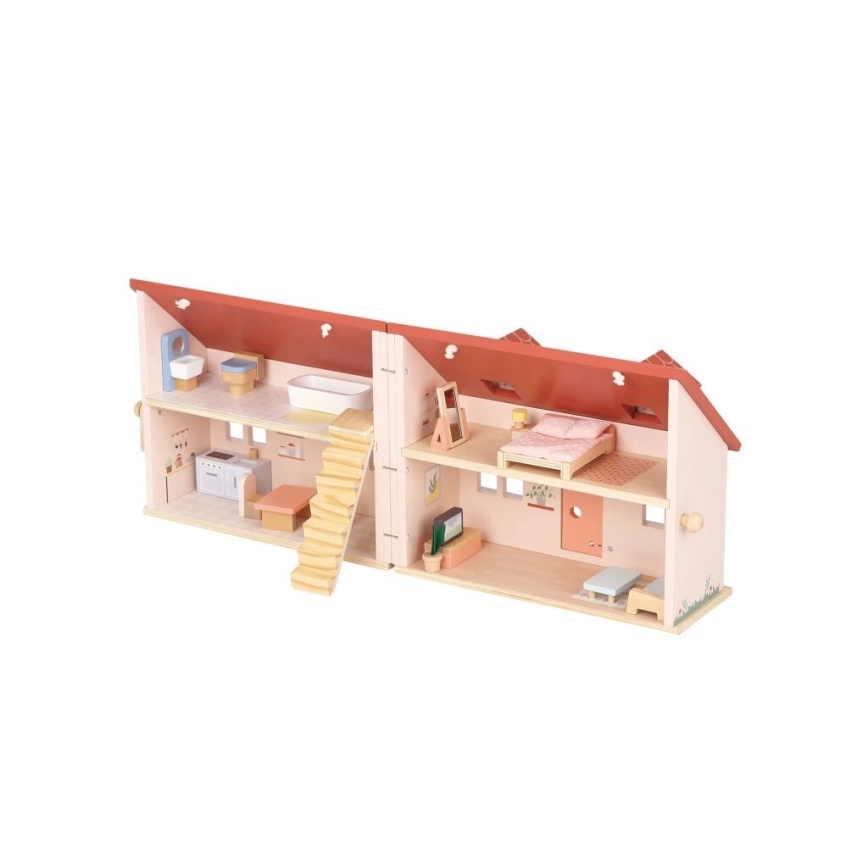 New Classic Toys - Drevený domček pre bábiky červená