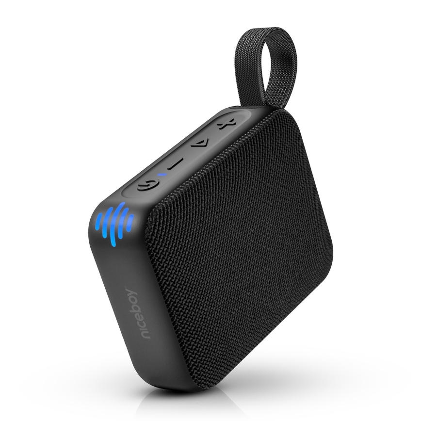Niceboy Atom 4 - LED Bezdrôtový reproduktor s mikrofónom 6W/1000 mAh IP67 čierna