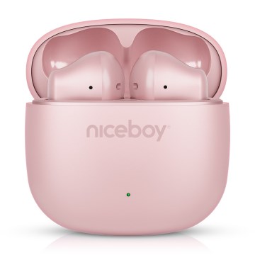 Niceboy Beans 4 POP - Bezdrôtové slúchadlá 200 mAh + 2×30 mAh IPX4 ružové