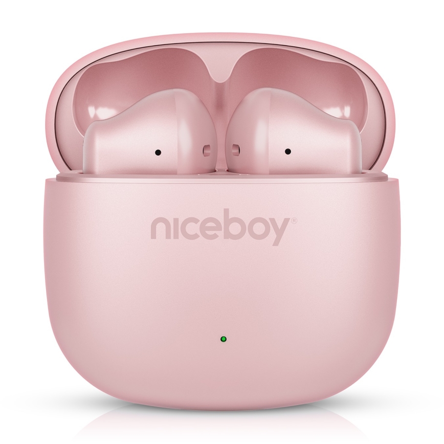 Niceboy Beans 4 POP - Bezdrôtové slúchadlá 200 mAh + 2×30 mAh IPX4 ružové