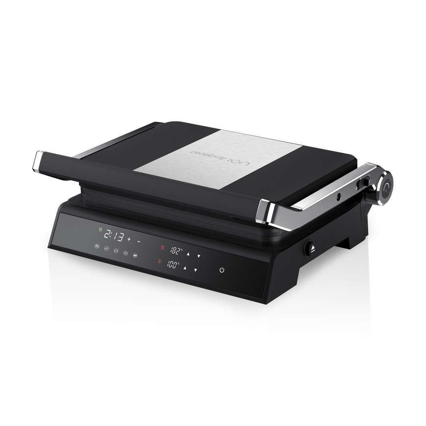 Niceboy ION Grillmaster - Kontaktný gril 2000W/230V čierna/matný chróm