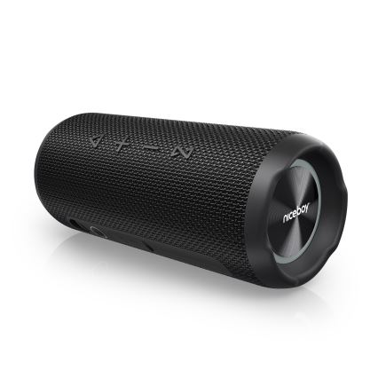 Niceboy Nexus - LED Bezdrôtový reproduktor s mikrofónom 26W/4000 mAh IPX6 čierna