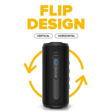 Niceboy Nexus - LED Bezdrôtový reproduktor s mikrofónom 26W/4000 mAh IPX6 čierna