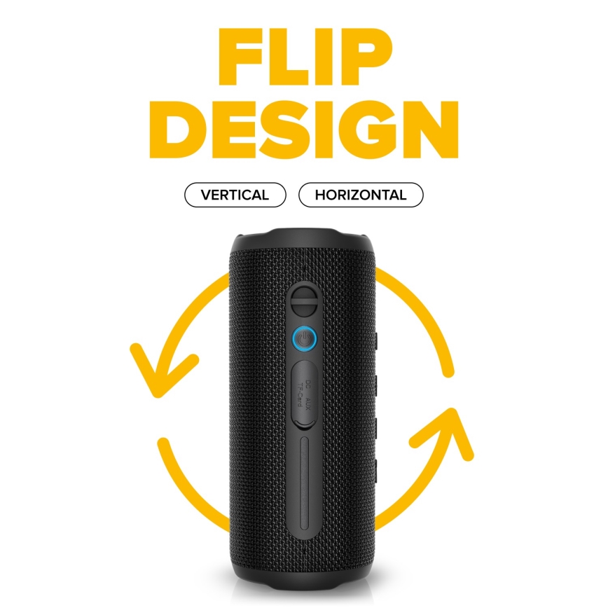 Niceboy Nexus - LED Bezdrôtový reproduktor s mikrofónom 26W/4000 mAh IPX6 čierna