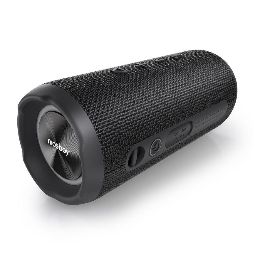 Niceboy Nexus - LED Bezdrôtový reproduktor s mikrofónom 26W/4000 mAh IPX6 čierna