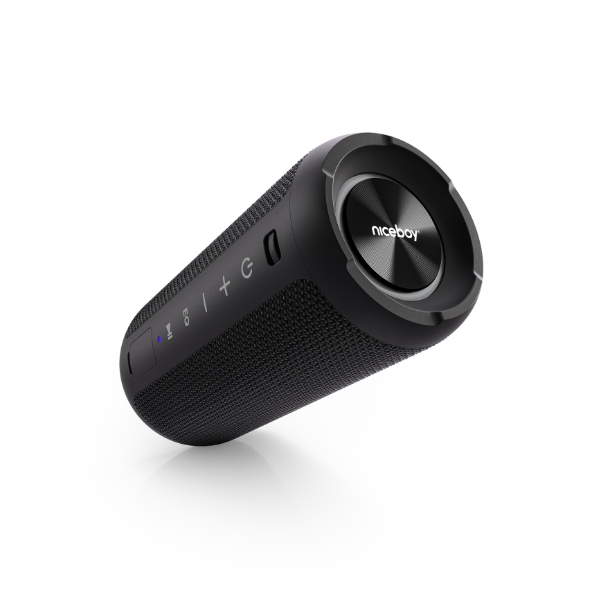 Niceboy Orion - LED Bezdrôtový reproduktor s mikrofónom 24W/2200 mAh IPX7 čierna