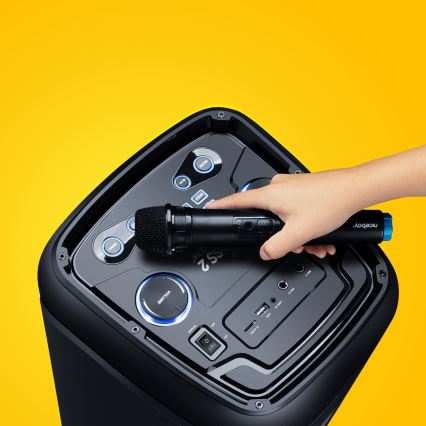 Niceboy PARTY Boss 2 - LED Bezdrôtový reproduktor s mikrofónom a funkciou powerbanky 200W/4500 mAh + diaľkové ovládanie