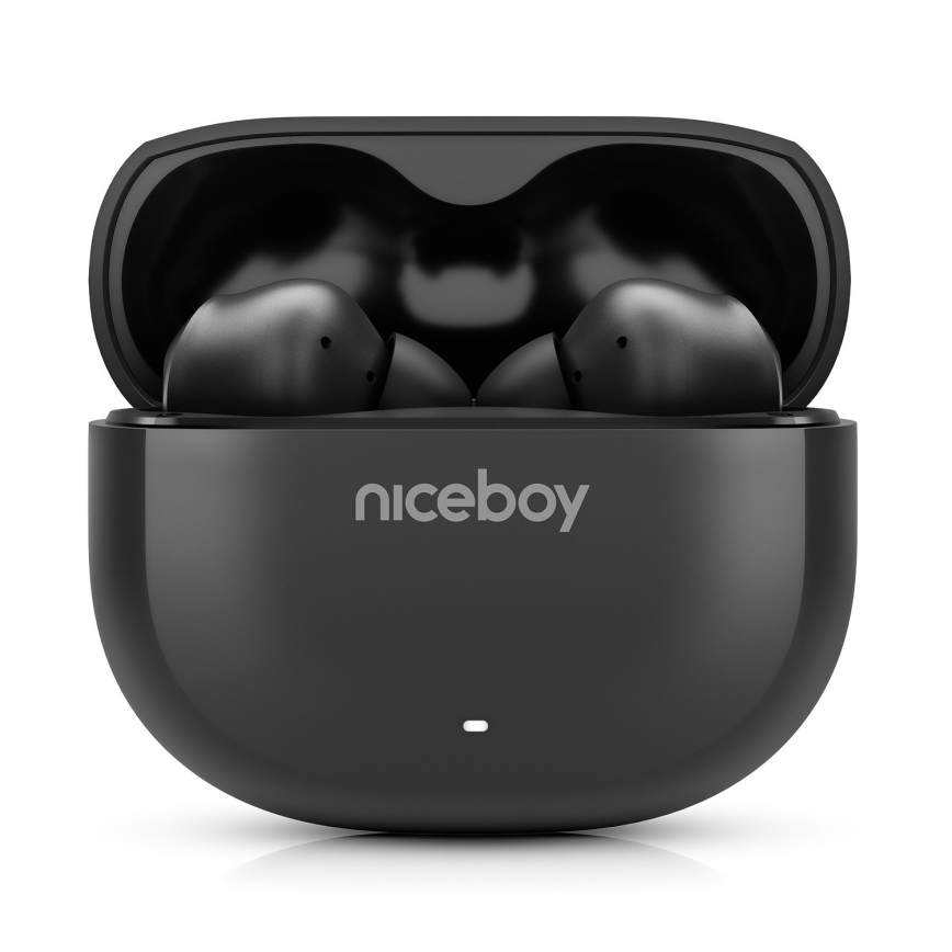 Niceboy Pins 4 - Bezdrôtové slúchadlá s ANC 400 mAh + 2x 50 mAh IPX4 čierna