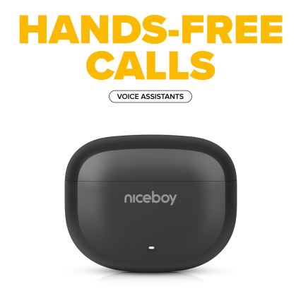 Niceboy Pins 4 - Bezdrôtové slúchadlá s ANC 400 mAh + 2x 50 mAh IPX4 čierna