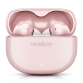 Niceboy Pins 4 - Bezdrôtové slúchadlá s ANC 400 mAh + 2x 50 mAh IPX4 ružové