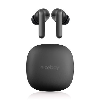 Niceboy Pins 4 PRO - Bezdrôtové slúchadlá s ANC 380 mAh + 2x 35 mAh IP54 čierna