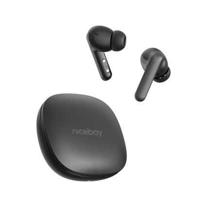 Niceboy Pins 4 PRO - Bezdrôtové slúchadlá s ANC 380 mAh + 2x 35 mAh IP54 čierna