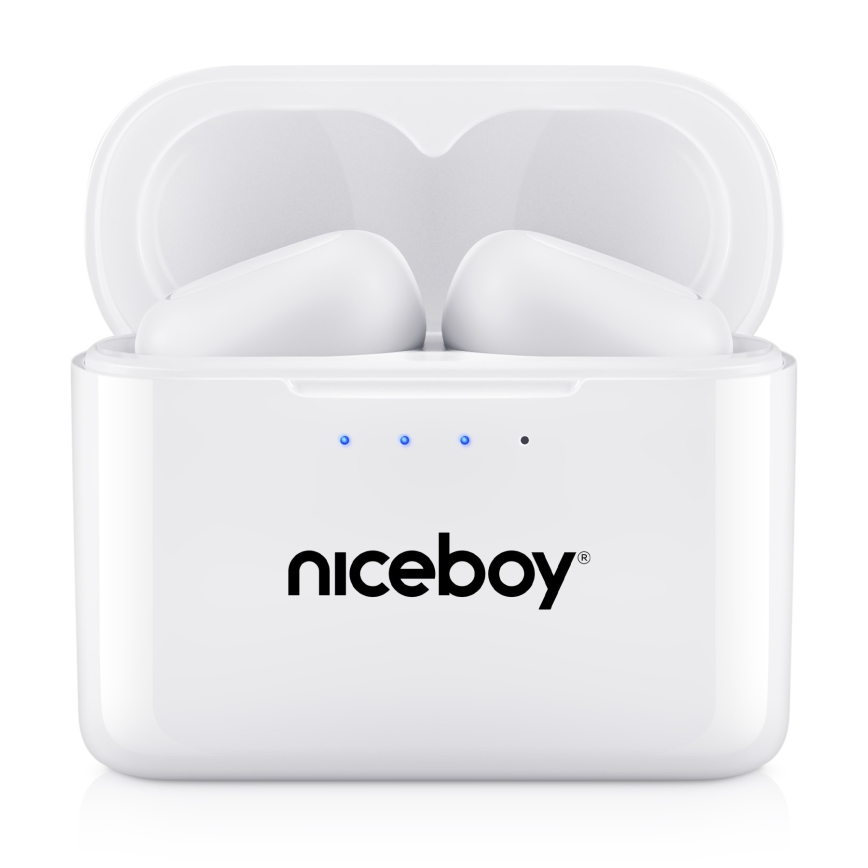 Niceboy Podsie 4 - Bezdrôtové slúchadlá IP54, biele