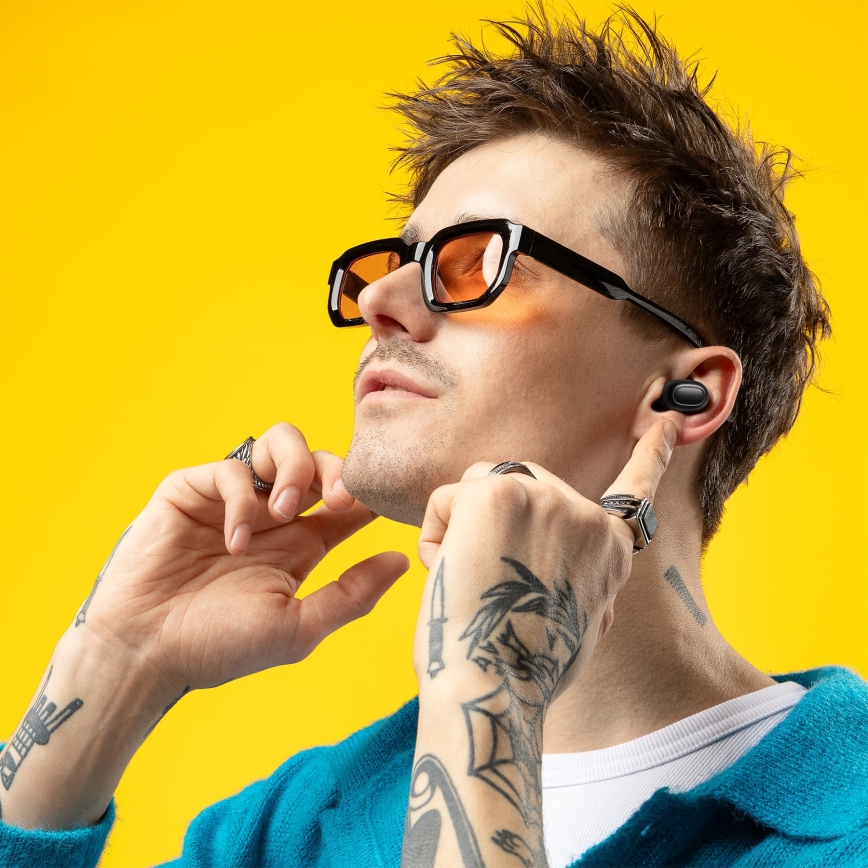 Niceboy Podsie 4 - Bezdrôtové slúchadlá IP54 čierne