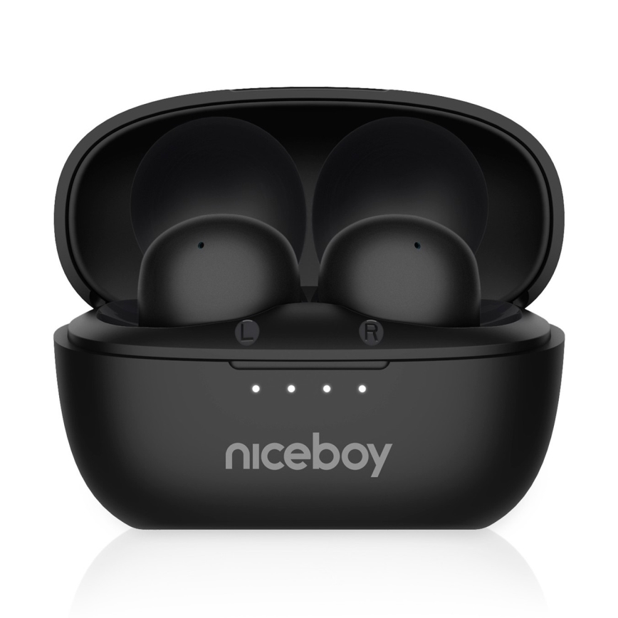 Niceboy Podsie 4 POP - Bezdrôtové slúchadlá 400 mAh + 2x 40 mAh IPX4 čierna