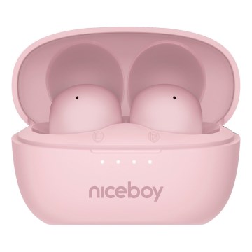 Niceboy Podsie 4 POP - Bezdrôtové slúchadlá 400 mAh + 2×40 mAh IPX4 ružové