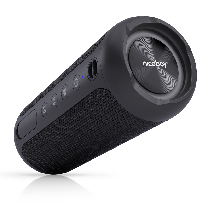 Niceboy Polaris - LED Bezdrôtový reproduktor s mikrofónom 30W/4000 mAh IPX7 čierna