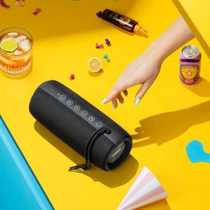 Niceboy Titan 4 - LED Bezdrôtový reproduktor s mikrofónom a funkcií powerbanky 50W/4000 mAh IPX7 čierna