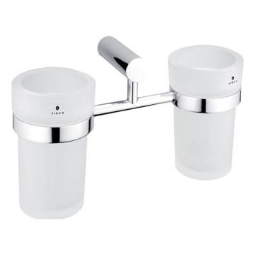 NIMCO BR 11058DW-26 - Nástenný stojan na zubné kefky BORMO matné sklo/lesklý chróm