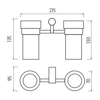 NIMCO BR 11058DW-26 - Nástenný stojanček na zubné kefky BORMO matné sklo/lesklý chróm