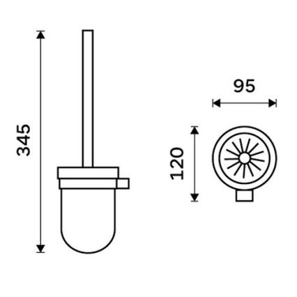 NIMCO BR 11094KU-26 - Nástenná WC štetka BORMO biela/lesklý chróm