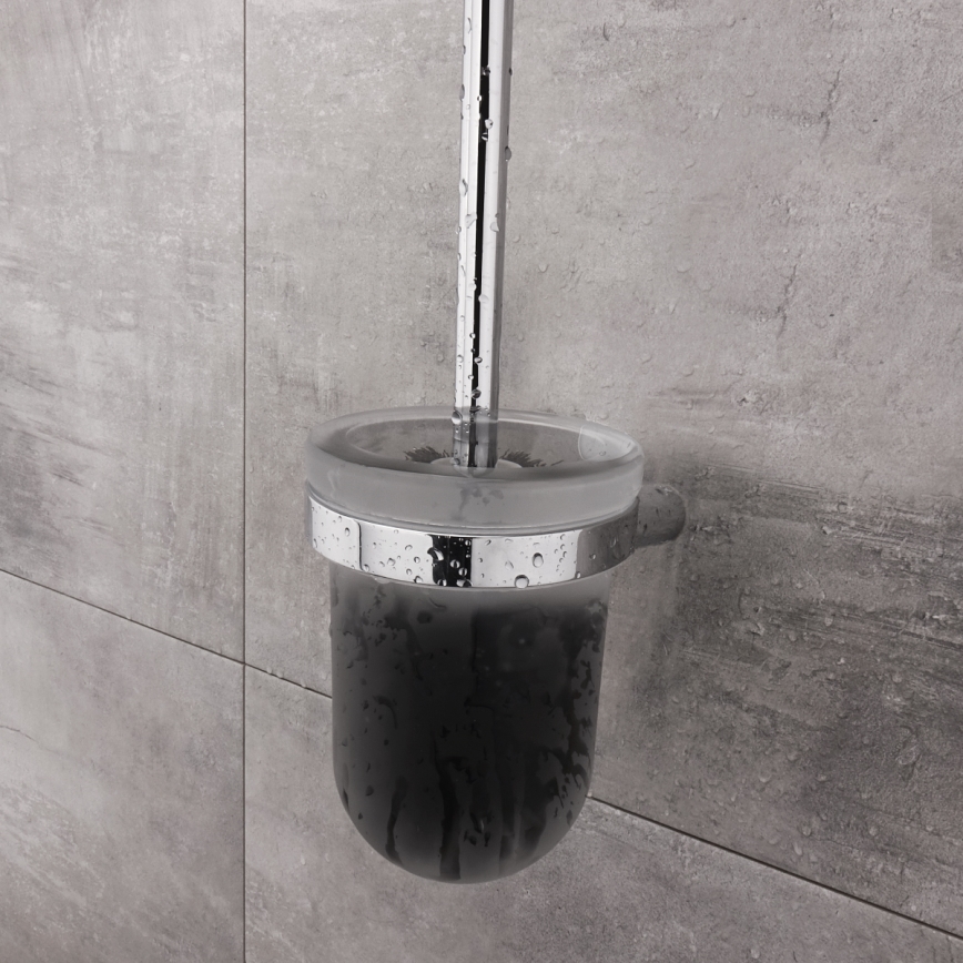 NIMCO BR 11094WN-26 - Nástenná WC štetka BORMO matné sklo/lesklý chróm