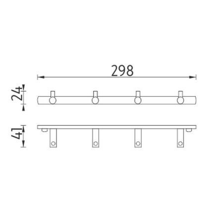NIMCO BR 11104-26 - Nástenný vešiak na uteráky BORMO 30 cm lesklý chróm