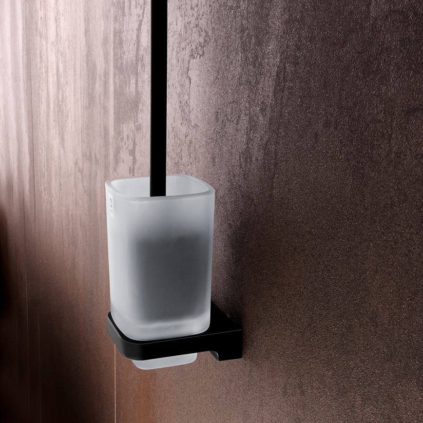 NIMCO MAC 29094CN-90 - Nástenná WC štetka MAYA matné sklo/matná čierna