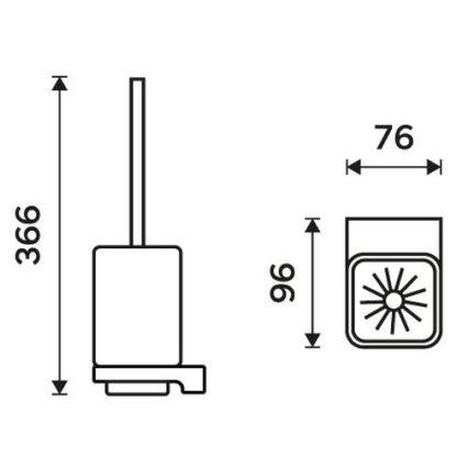 NIMCO MAC 29094CN-90 - Nástenná WC štetka MAYA matné sklo/matná čierna