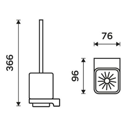 NIMCO MAC 29094KN-90 - Nástenná WC štetka MAYA biela/matná čierna