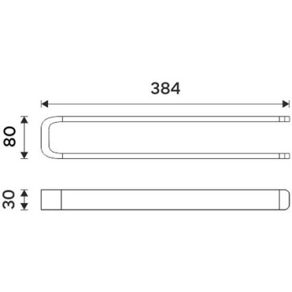 NIMCO NK 30098-26 - Nástenný vešiak na uteráky NIKAU 39 cm lesklý chróm
