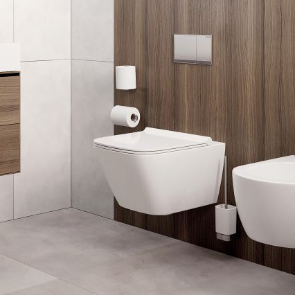 NIMCO NK set-94KN-26 - Nástenná WC štetka a držiak toaletného papiera NIKAU biela/lesklý chróm