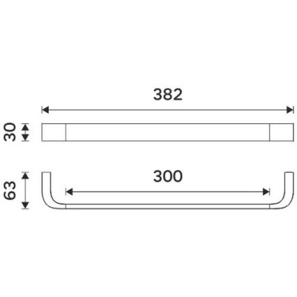 NIMCO NKC 30035-90 - Nástenný vešiak na uteráky NIKAU 39 cm matná čierna