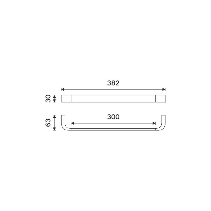 NIMCO NKC 30035-90 - Nástenný vešiak na uteráky NIKAU 39 cm matná čierna