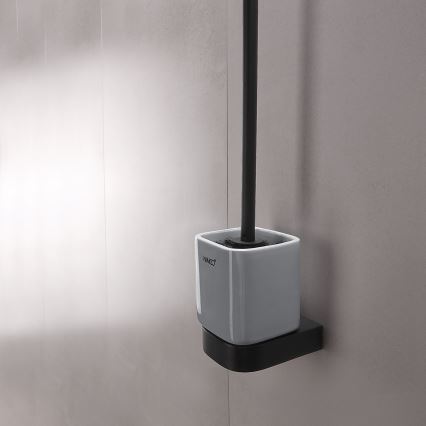 NIMCO NKC 30094KN-90 - Nástenná WC štetka NIKAU biela/matná čierna