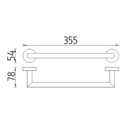 NIMCO UN 13035A-26 - Nástenný vešiak na uteráky UNIX 36 cm lesklý chróm