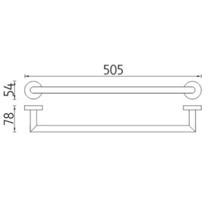 NIMCO UN 13046A-26 - Nástenný vešiak na uteráky UNIX 51 cm lesklý chróm