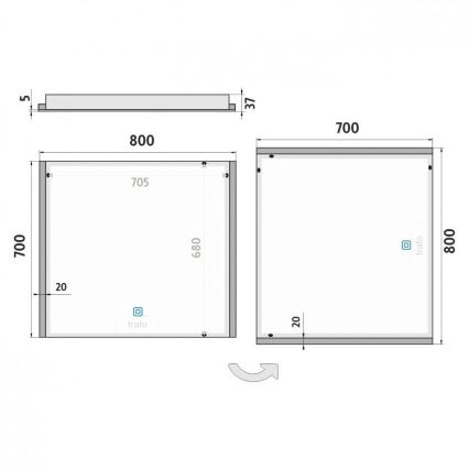 NIMCO ZP 11003V - LED Stmievateľné kúpeľňové podsvietené zrkadlo LED/21W/230V 3000-6500K 70x80 cm IP44