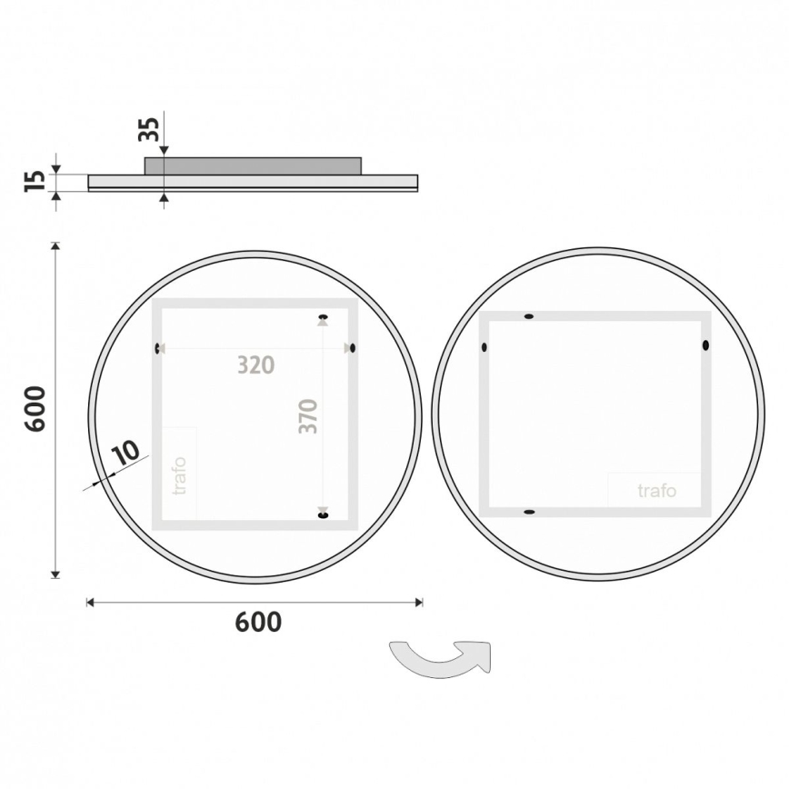 NIMCO ZP 26000R - LED Kúpeľňové podsvietené zrkadlo LED/26W/230V 6500K pr. 60 cm IP44