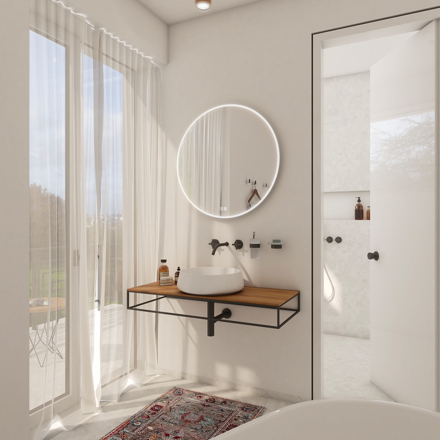 NIMCO ZP 26000RVX - LED stmievateľné podsvietené kúpeľňové zrkadlo LED/26W/230V 3000-6500K priemer 60 cm IP44