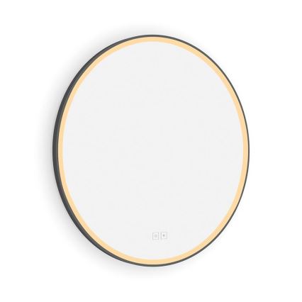 NIMCO ZPC 28000RVX-90 - LED stmievateľné kúpeľňové podsvietené zrkadlo LED/26W/230V 3000-6500K pr. 60 cm matná čierna IP44