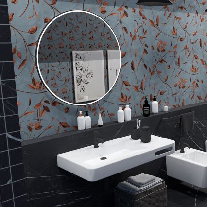 NIMCO ZPC 28000RVX-90 - LED stmievateľné kúpeľňové podsvietené zrkadlo LED/26W/230V 3000-6500K pr. 60 cm matná čierna IP44