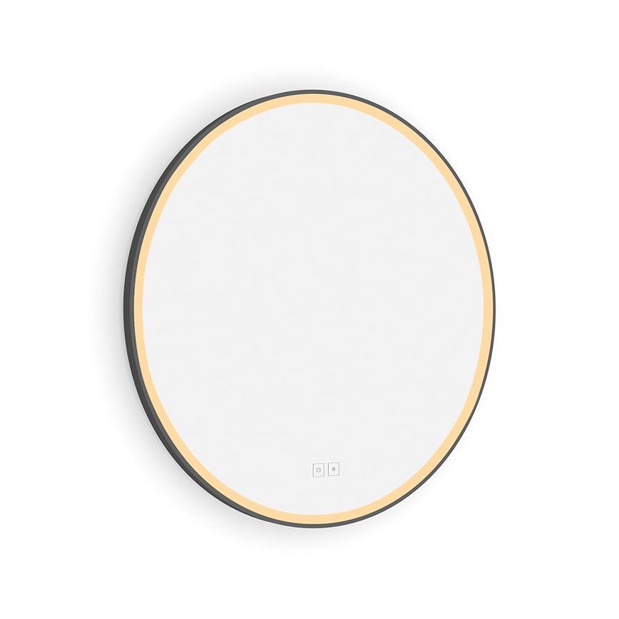 NIMCO ZPC 28000RVX-90 - LED Stmievateľné kúpeľňové podsvietené zrkadlo LED/26W/230V 3000-6500K pr. 60 cm matná čierna IP44