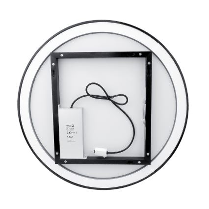 NIMCO ZPC 28000RVX-90 - LED Stmievateľné kúpeľňové podsvietené zrkadlo LED/26W/230V 3000-6500K pr. 60 cm matná čierna IP44