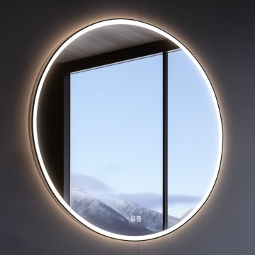 NIMCO ZPC 28001RVX-90 - LED stmievateľné podsvietené kúpeľňové zrkadlo LED/33W/230V 3000-6500K priemer 70 cm matná čierna IP44