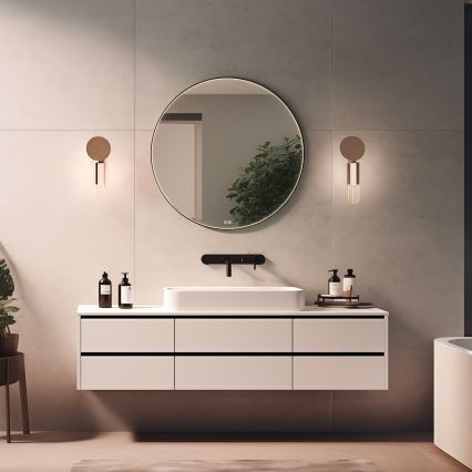 NIMCO ZPC 31000RVX-90 - Stmievateľné kúpeľňové podsvietené zrkadlo LED/20W/230V 3000-6500K pr. 60 cm matná čierna IP44