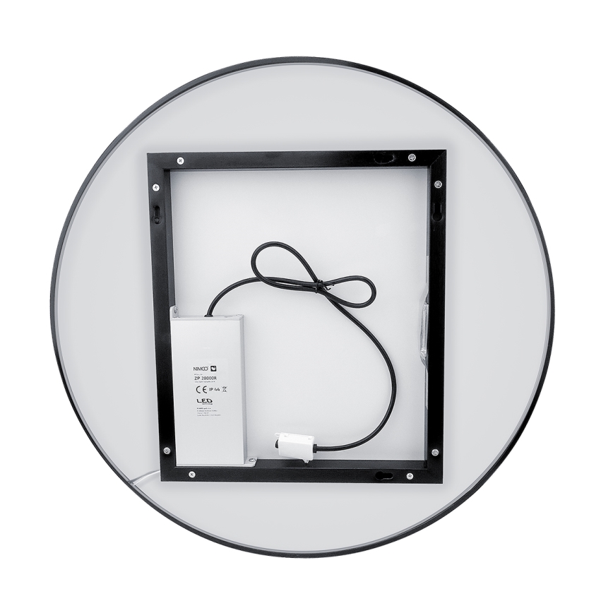NIMCO ZPC 31001RVX-90 - LED Stmievateľné kúpeľňové podsvietené zrkadlo LED/22W/230V 3000-6500K pr. 70 cm matná čierna IP44